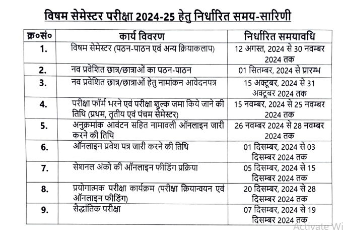 Diploma BTEUP Academic Calender For New Session 2024-25